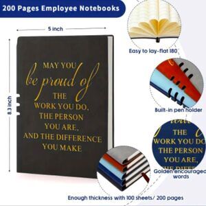 Black Premium Faux Leather Notebook Journal diary Soft Cover Pen slot